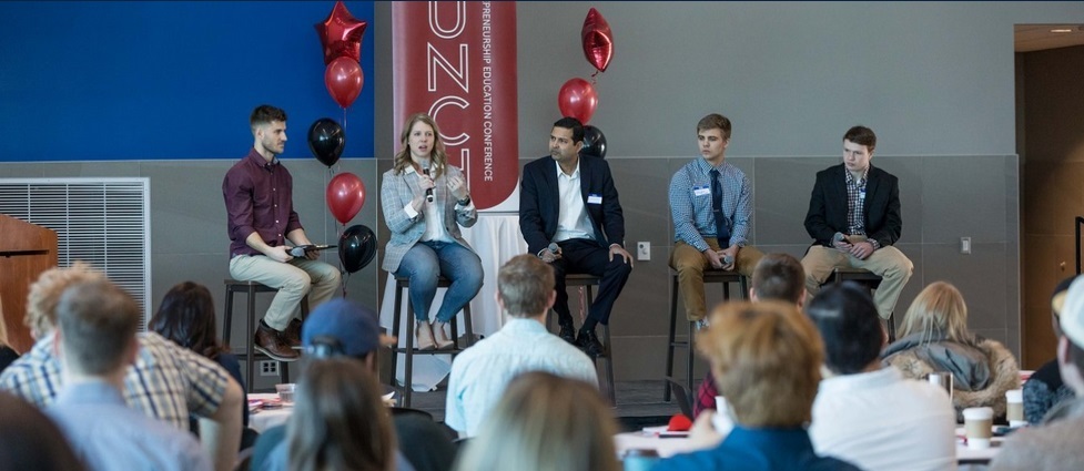 A panel of 5 people at the South Dakota Entrepreneuship Education Conference.